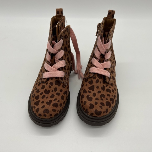 Cat & Jack Toddler Girls' Amaya Zipper Lace-Up Combat Boots Brown - Picture 2 of 6